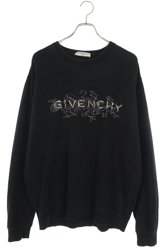 GIVENCHY Metal Logo Sweatshirt Black Cotton Size XL