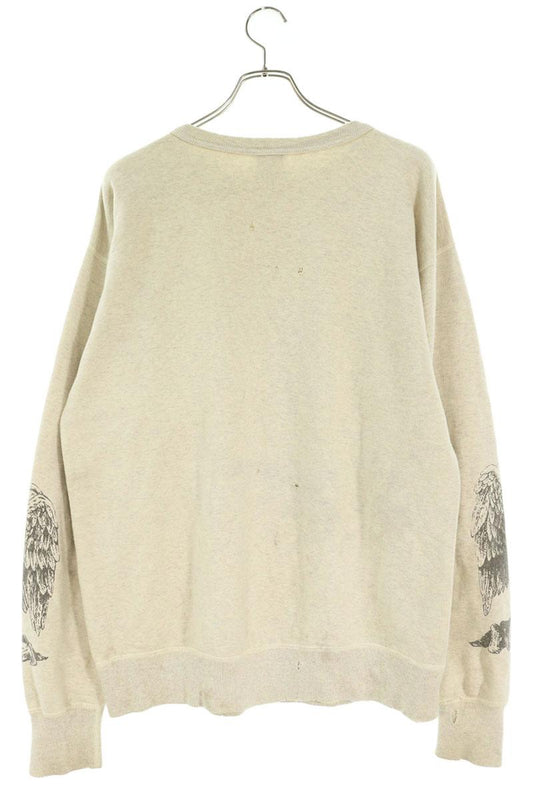 SAINT MICHAEL Mother Print Crewneck Black Sweatshirt Size L