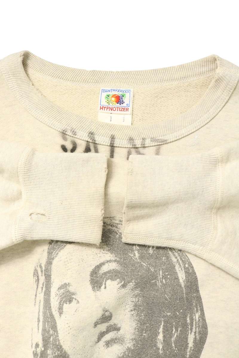 SAINT MICHAEL Mother Print Crewneck Black Sweatshirt Size L