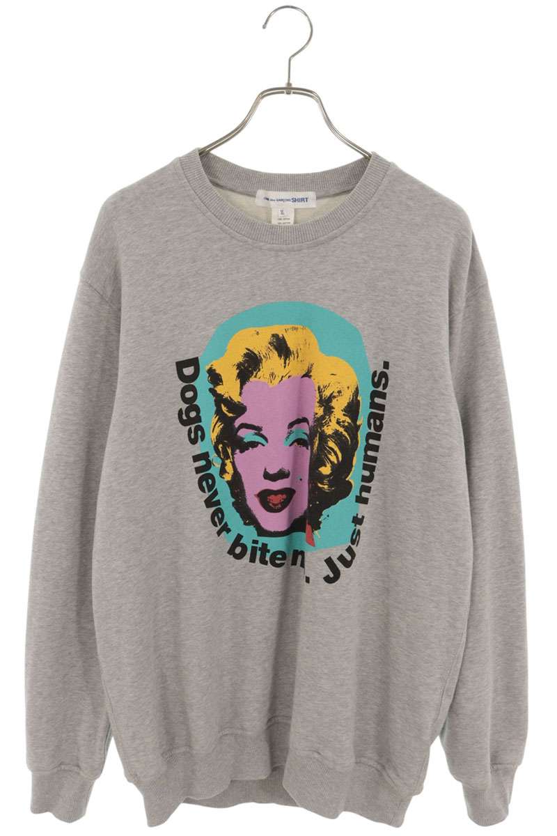 COMME des GARCONS SHIRT Andy Warhol Sweatshirt Gray Size XL