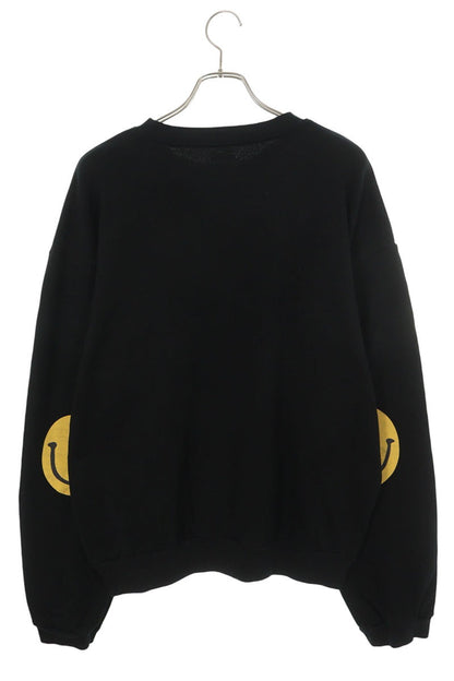 KAPITAL Smiley Print Crewneck Sweatshirt Black/Yellow Size 5