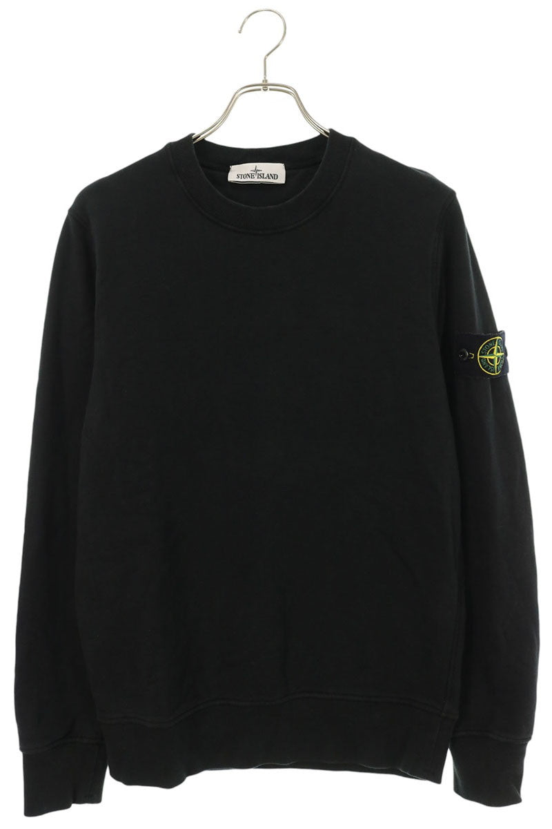 STONEISLAND Logo Patch Cotton Sweatshirt Black Size S