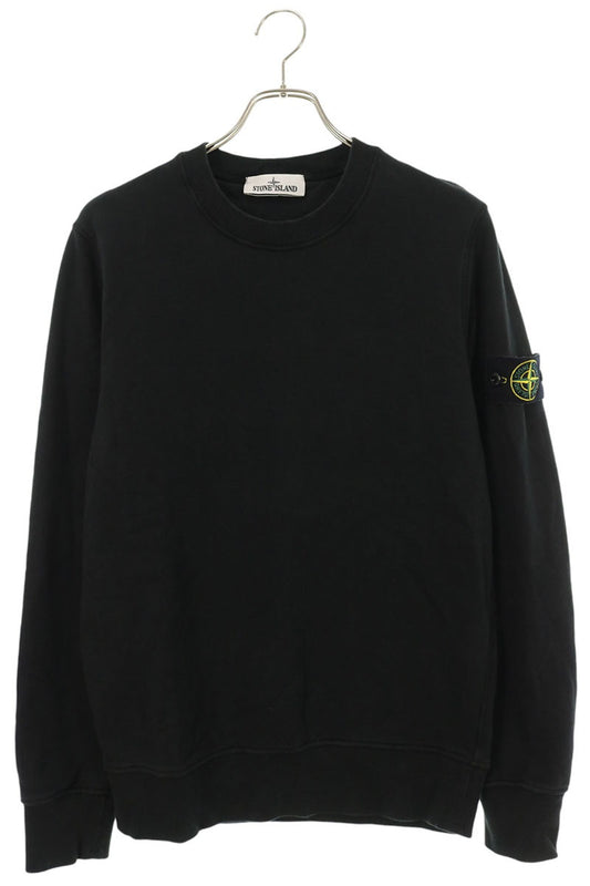 STONEISLAND Logo Patch Cotton Sweatshirt Black Size S