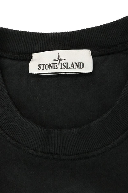 STONEISLAND Logo Patch Cotton Sweatshirt Black Size S