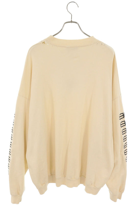 BALENCIAGA Damaged BB Logo Sweatshirt Beige Size 2