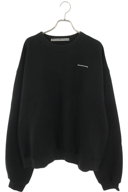 ALEXANDER WANG Logo Print Crewneck Sweatshirt Black Size XL