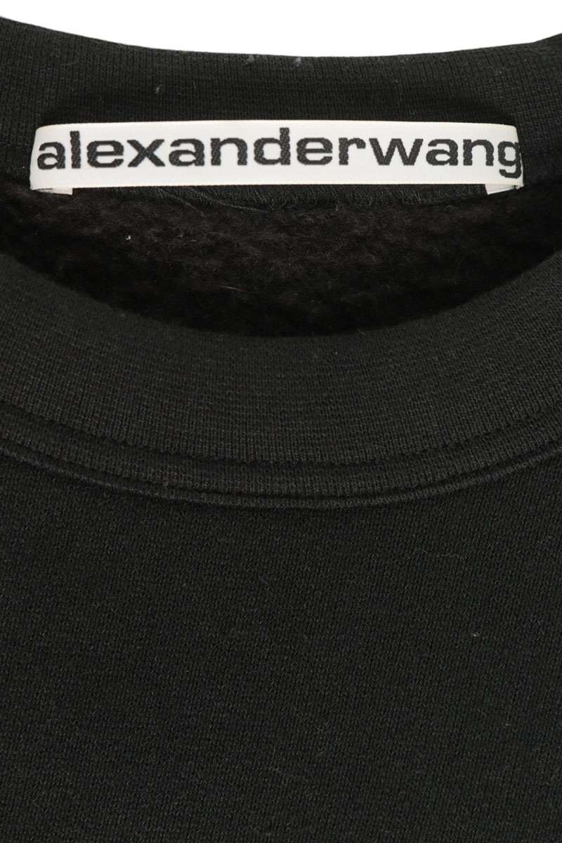 ALEXANDER WANG Logo Print Crewneck Sweatshirt Black Size XL