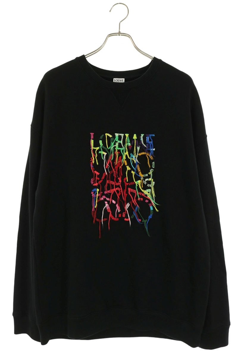 LOEWE Fringe Anagram Logo Sweatshirt Black Size L
