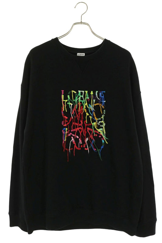 LOEWE Fringe Anagram Logo Sweatshirt Black Size L