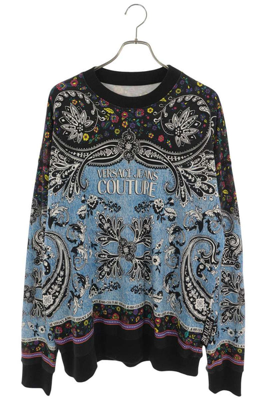 VERSACE JEANS All-over Print Sweatshirt Black/Multi Size L