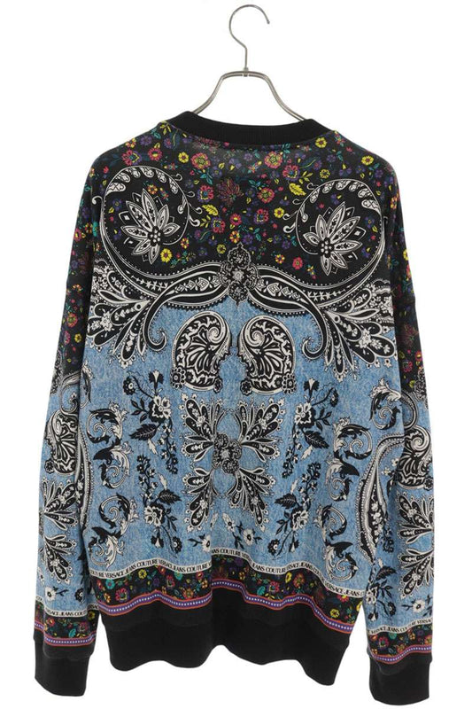VERSACE JEANS All-over Print Sweatshirt Black/Multi Size L