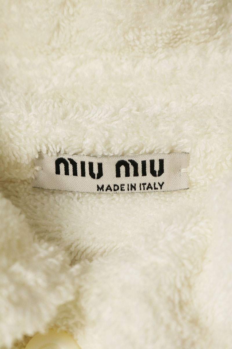 miumiu Front Logo Terry Cloth Sweatshirt White Size XS