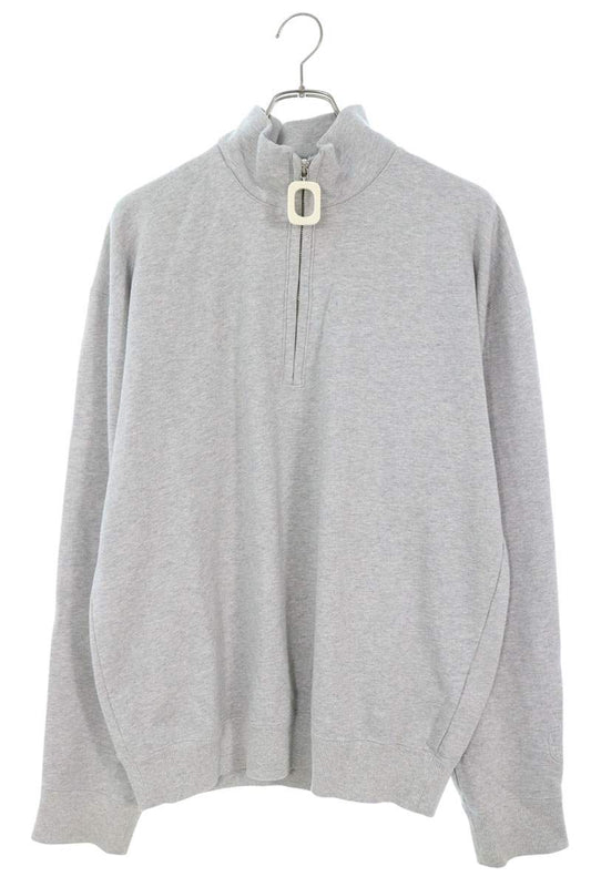 J.W.Anderson Cotton Half-Zip Sweatshirt Gray Size M
