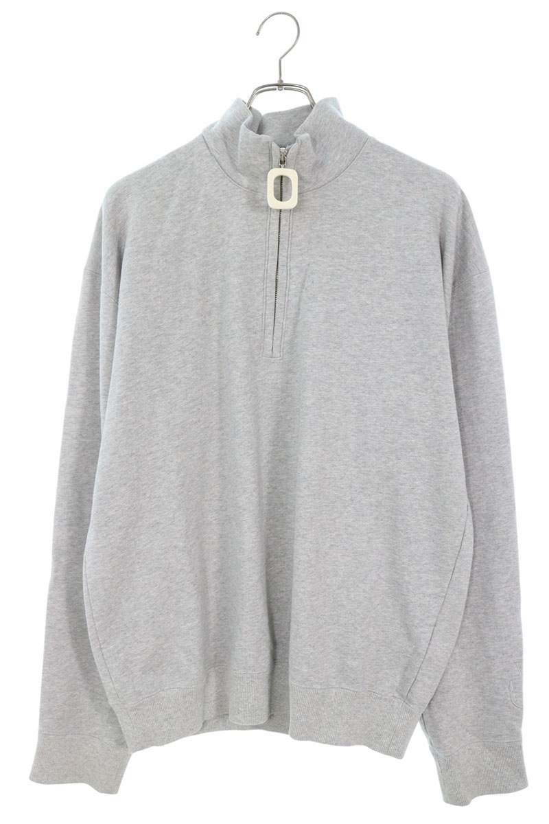 J.W.Anderson Cotton Half-Zip Sweatshirt Gray Size M