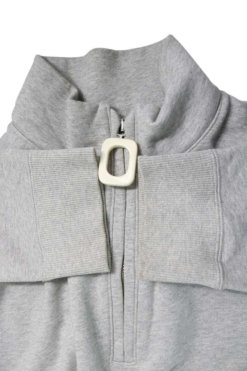 J.W.Anderson Cotton Half-Zip Sweatshirt Gray Size M