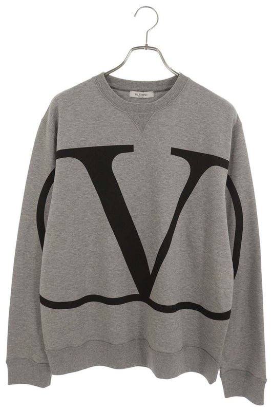 VALENTINO Print Cotton Blend Sweatshirt Gray Size M
