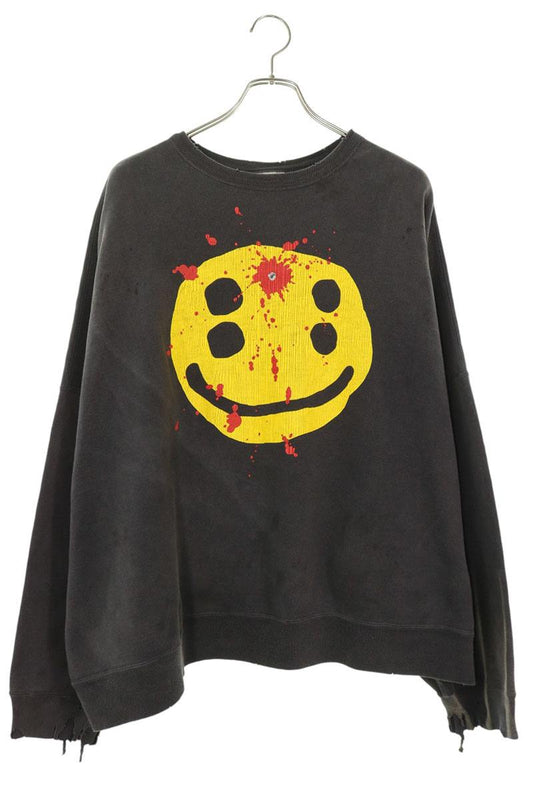 SAINT MICHAEL Smile Print Vintage Sweatshirt Black Size L