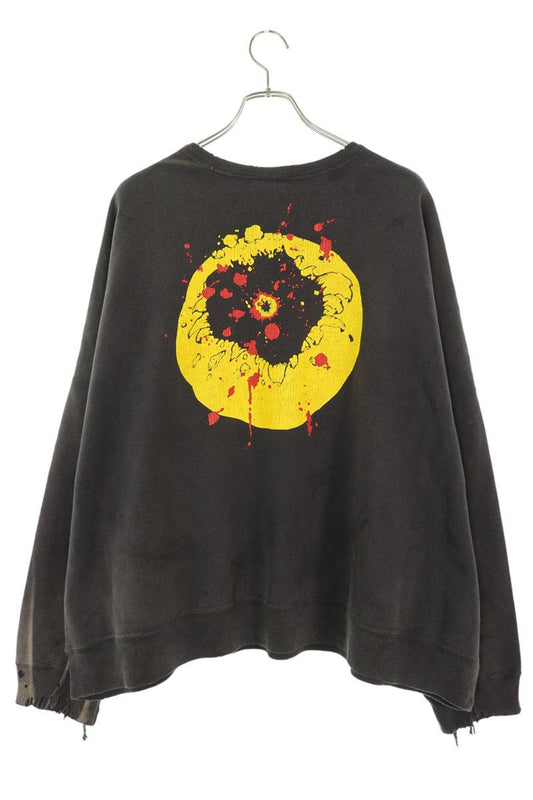 SAINT MICHAEL Smile Print Vintage Sweatshirt Black Size L