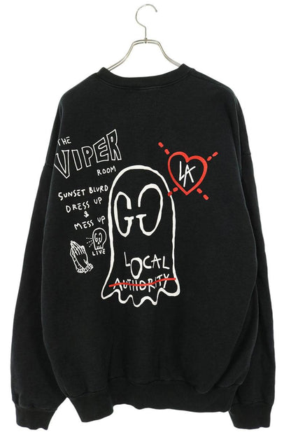LOCAL AUTHORITY Ghost Embroidered Sweatshirt Black Size XXL