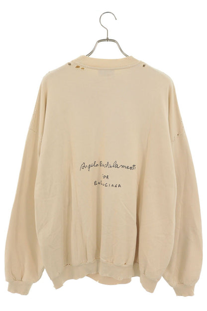 BALENCIAGA Distressed Sheet Sweatshirt Off-White Size 1