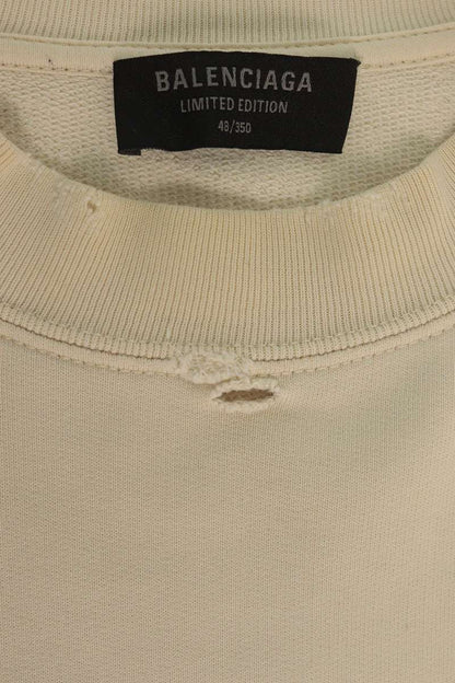 BALENCIAGA Distressed Sheet Sweatshirt Off-White Size 1