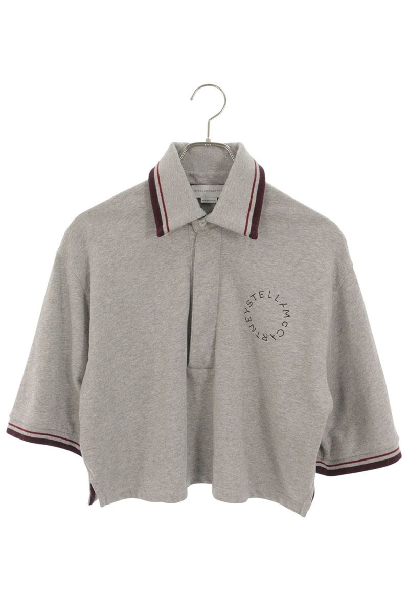 STELLA McCARTNEY Short Sleeve Polo Sweatshirt Gray Size XS