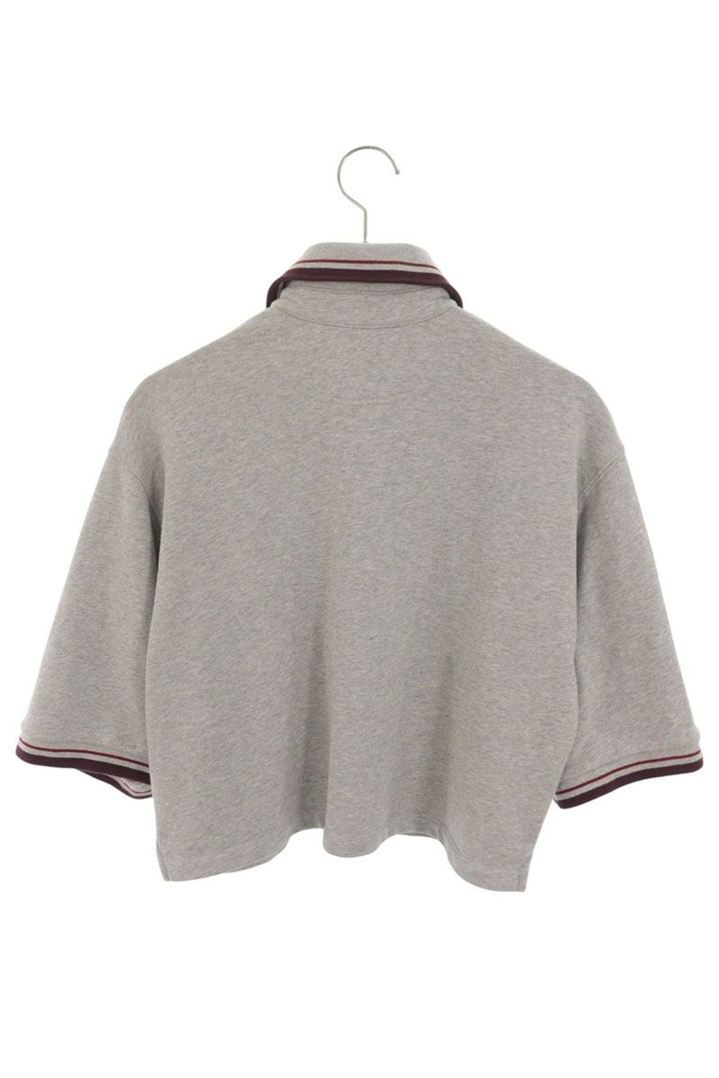 STELLA McCARTNEY Short Sleeve Polo Sweatshirt Gray Size XS