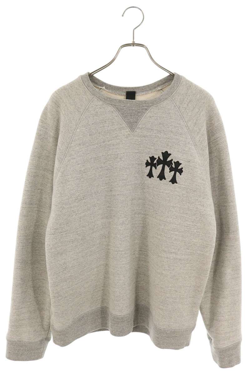 Chrome Hearts Gray Back CH Embroidered Sweatshirt Size M