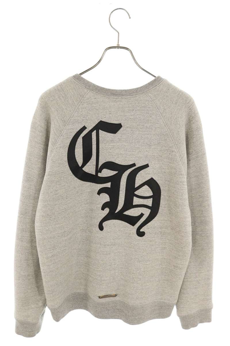 Chrome Hearts Gray Back CH Embroidered Sweatshirt Size M