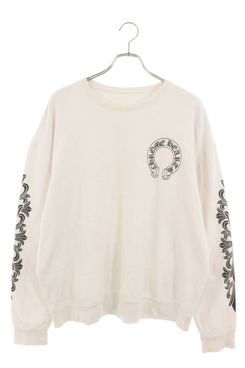 Chrome Hearts Floral Back Horseshoe Sweatshirt White Size M