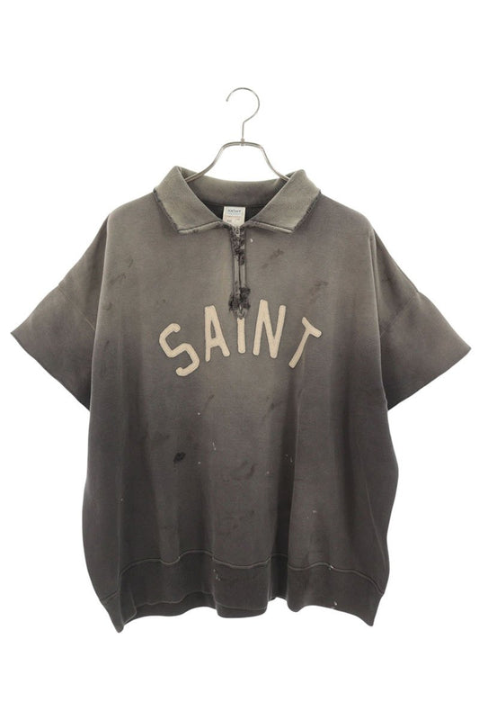 SAINT MICHAEL 26SS Logo Embroidered Zip Sweatshirt Size XL