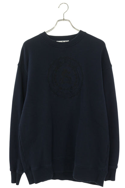ACNE STUDIOS Logo Embroidery Crewneck Sweatshirt Navy Size M