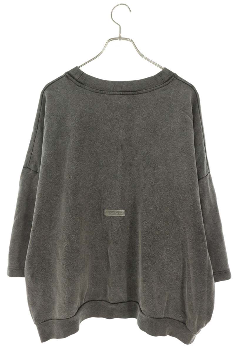 ACNE STUDIOS Rubber Logo Short-Sleeve Sweatshirt Gray Size M