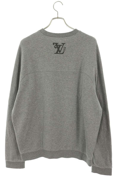 LOUISVUITTON Squared Logo Sweatshirt Gray Cotton Size L