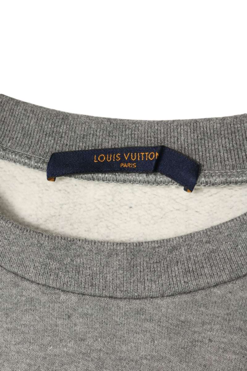 LOUISVUITTON Squared Logo Sweatshirt Gray Cotton Size L