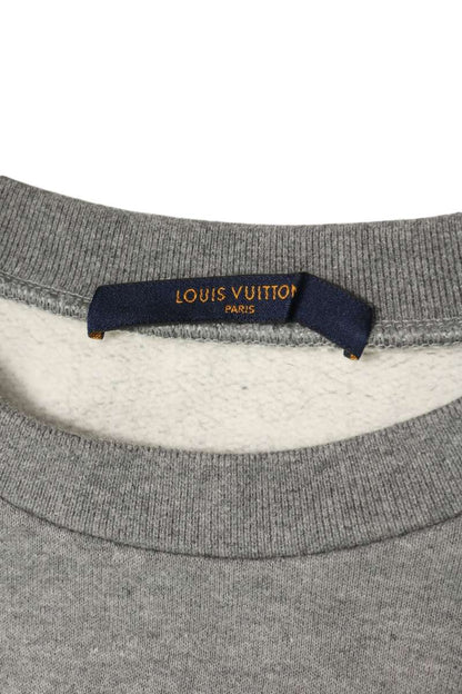 LOUISVUITTON Squared Logo Sweatshirt Gray Cotton Size L
