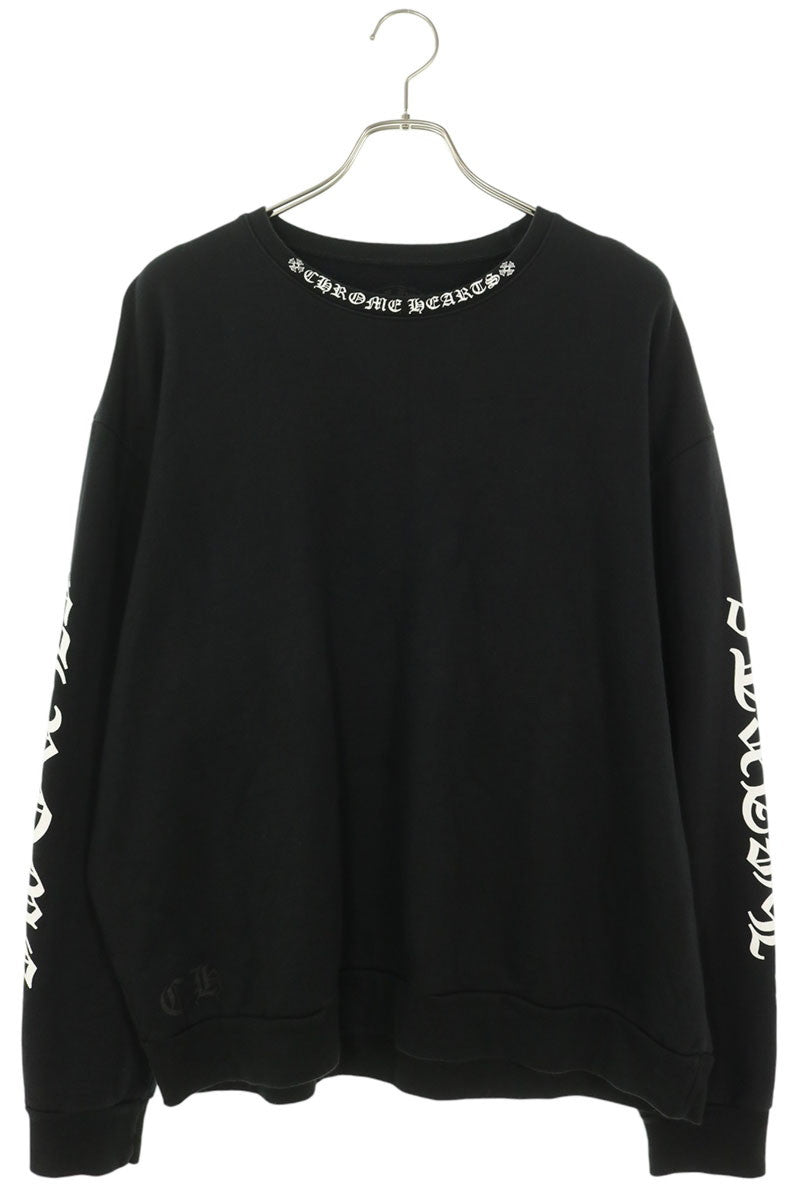 Chrome Hearts Neck Logo Crewneck Sweatshirt Black Size L