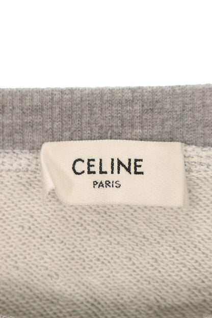 CELINE Logo Emblem Print Crewneck Sweatshirt Gray Size M