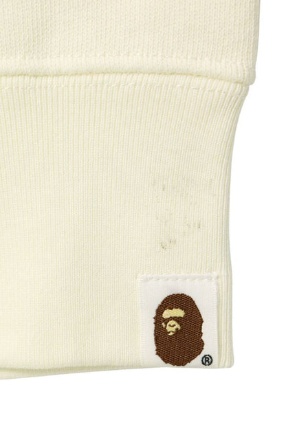 Bape A BATHING APE Logo Half-Zip Sweatshirt Off-White Size L