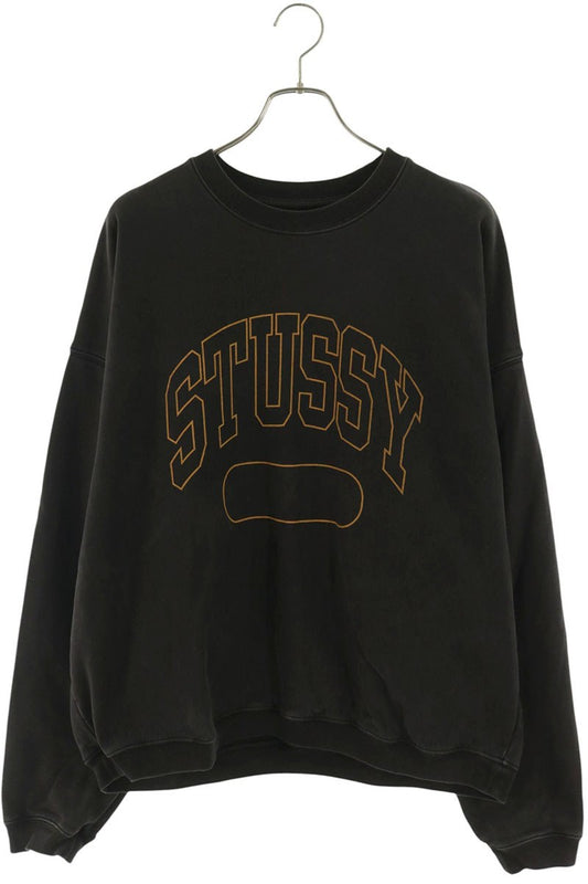 STUSSY Logo Cotton Sweatshirt Black Size XL