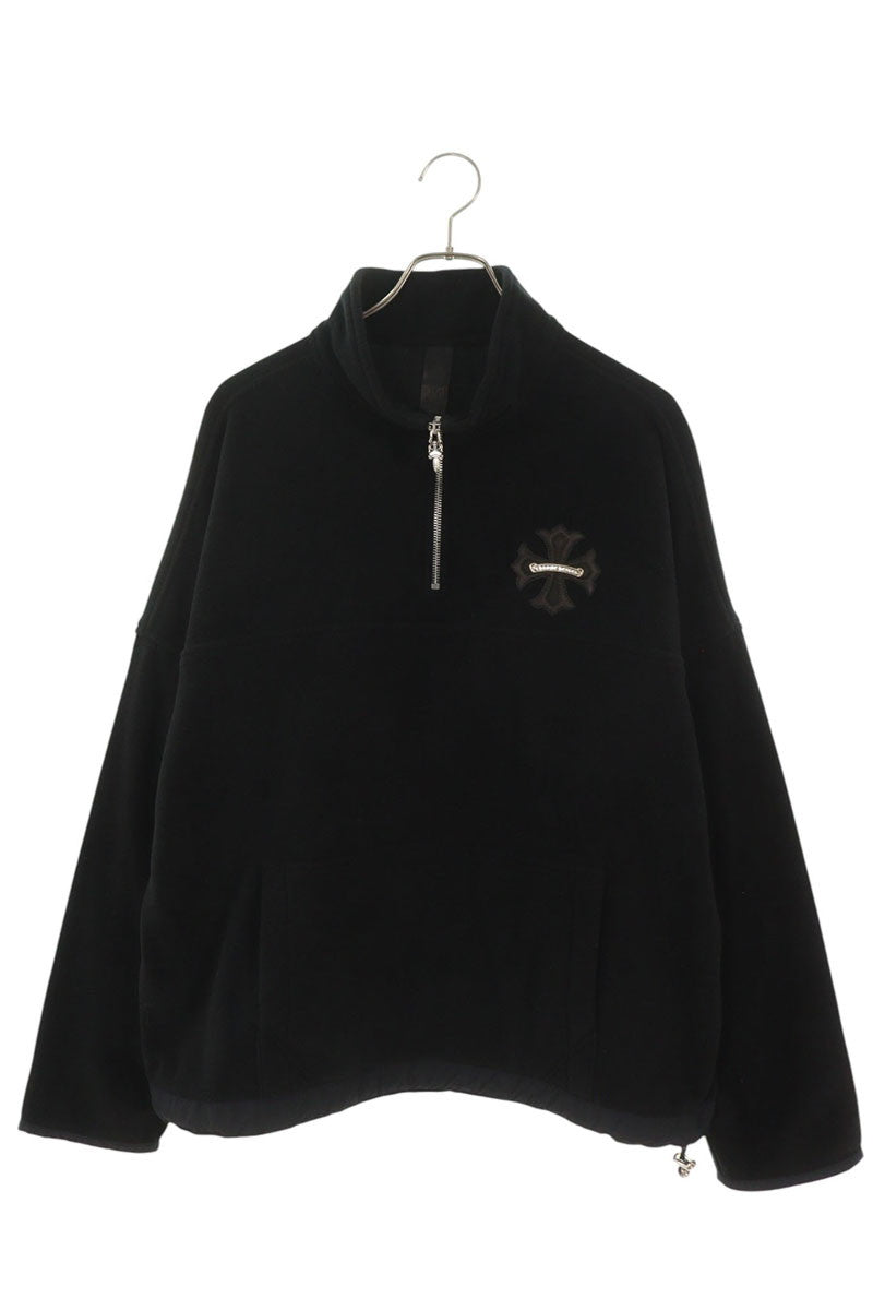 Chrome Hearts CH Plus Patch Half Zip Sweatshirt Black Size L