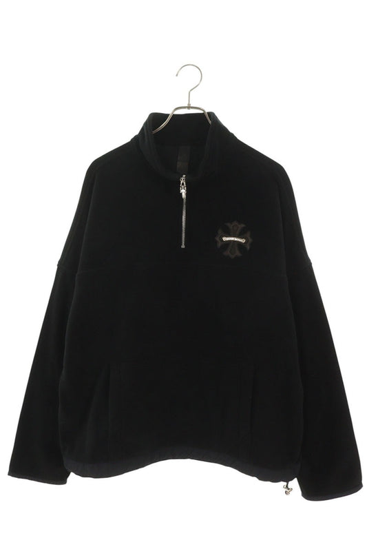 Chrome Hearts CH Plus Patch Half Zip Sweatshirt Black Size L