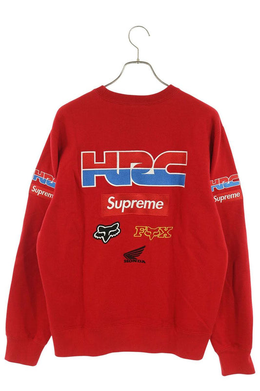 SUPREME 19AW Honda Fox Racing Crewneck Red Size M