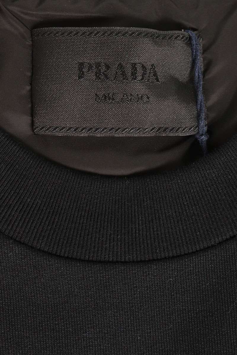 PRADA Triangle Logo Technical Sweatshirt Black Size XL