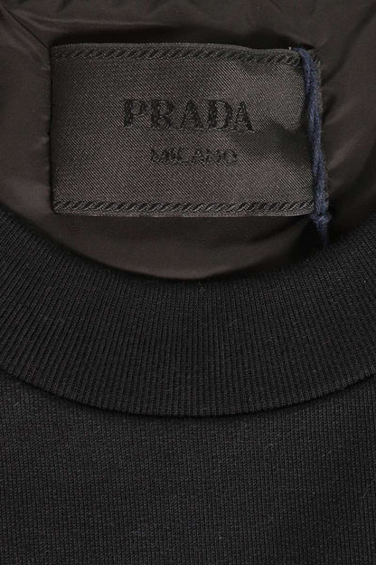PRADA Triangle Logo Technical Sweatshirt Black Size XL