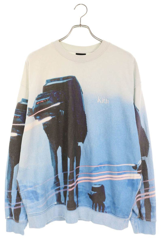 KITH Embroidered Logo Crewneck Sweatshirt White Blue Size L