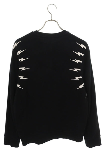 Neil Barrett Thunder Print Crewneck Sweatshirt Black Size M