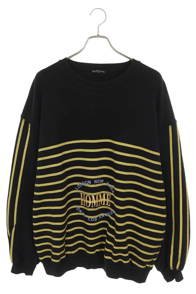 BALENCIAGA HOMME Embroidered Border Print Sweatshirt Size L