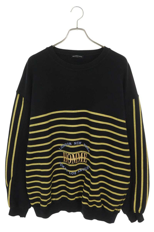 BALENCIAGA HOMME Embroidered Border Print Sweatshirt Size L