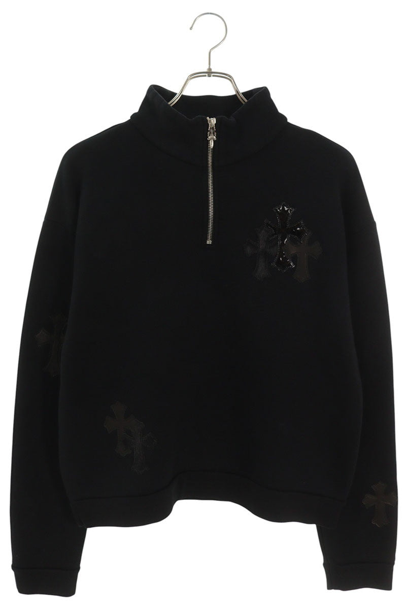 Chrome Hearts Y NOT Half Zip Sweatshirt Patch Black Size S